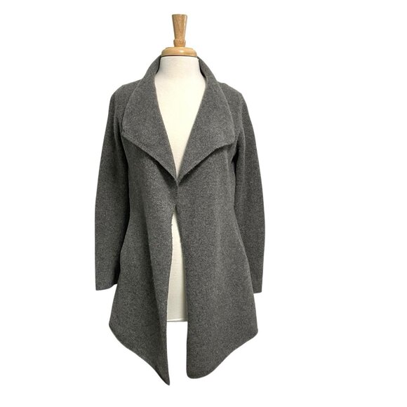Eileen Fisher Lambswool Cashmere Open Front Cardigan Sweater Gray size Small - Picture 1 of 7